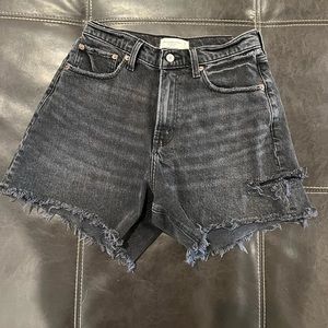 Abercrombie dad shorts size 28 curve love black denim